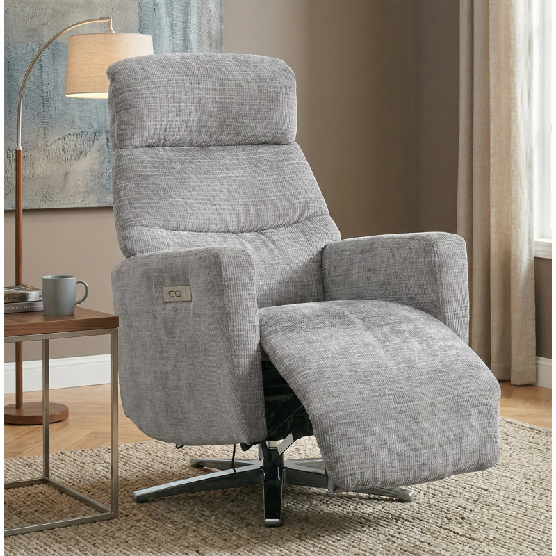 Chandani 68cm Wide Swivel Standard Recliner, Grey