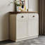 Meuble d'appoint moderne en bois manufacturé brun noyer et kaki-182423763