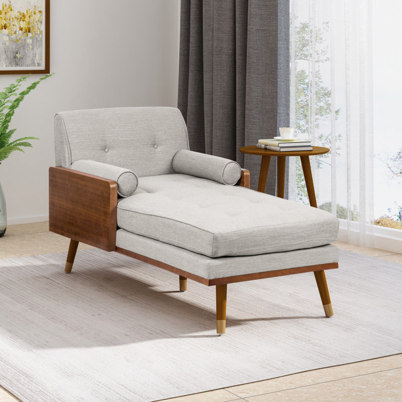 Chaise longue à 2 accoudoirs capitonnés Cape, Beige