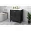 Meuble-lavabo 30 po avec lavabo, armoire multifonctionnelle avec portes et tiroir, cadre solide et panneau de fibres à densité moyenne, noir-2012878527