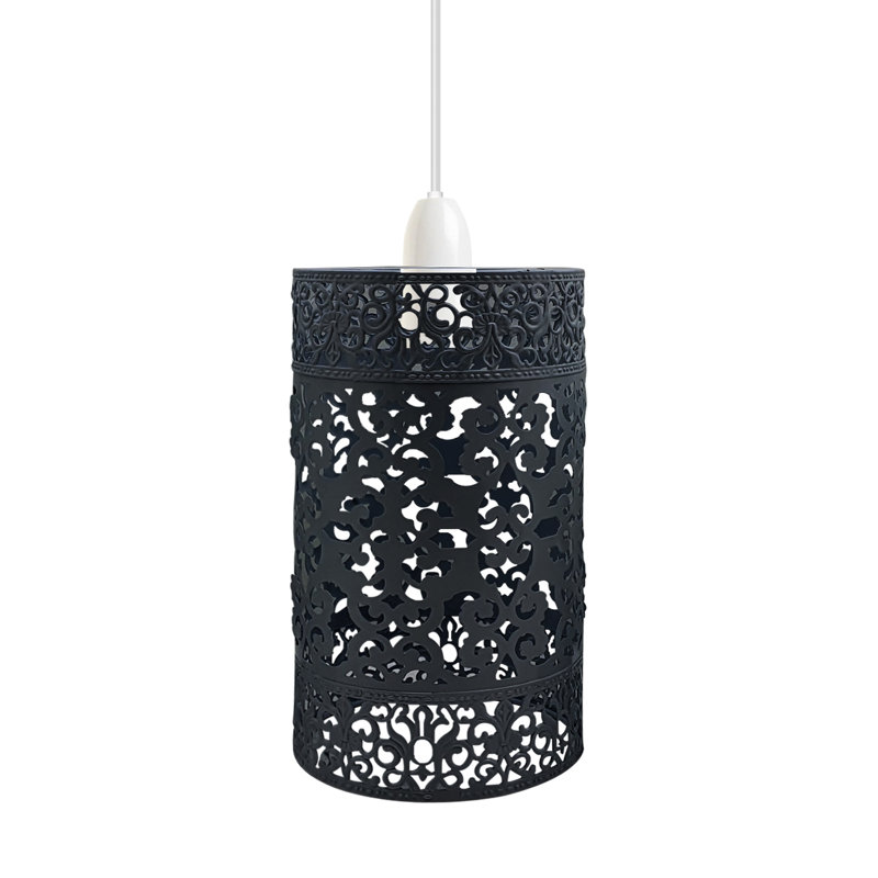 60.96cm H Metal Drum Ceiling Fan Bowl Shade ( Uno ), Black