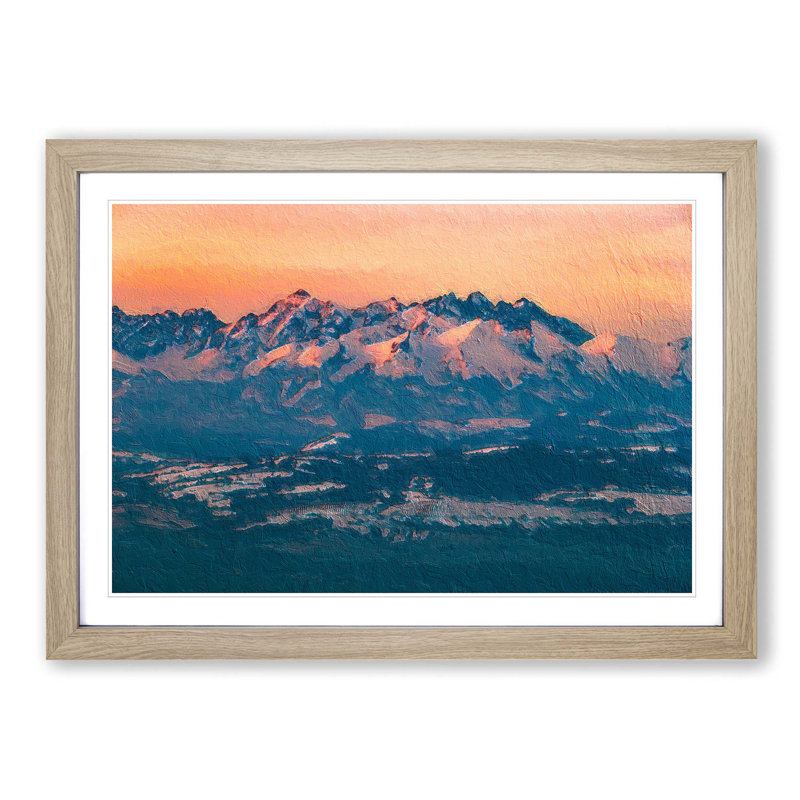 The Tatra Mountains in Poland - Picture Frame Painting Print, Oak Framed, 48cm H x 65cm W x 2cm D