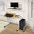 Mobile Computer Desk Workstation, Rolling Laptop Standing Table with Monitor Shelf and Host Rack-82396207