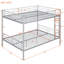 Lit superposé double au-dessus de métal, argent - Répond aux besoins d'économie d'espace et améliore l'apparence de la chambre à coucher-1778396301-1778396302