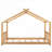 Twin Size Pine Wood Platform Bed Frame with House Roof Design, Natural Finish, No Box Spring Needed for Bedroom-1802173429