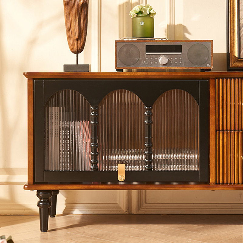 Meuble télé et meuble audiovisuel de style français rétro, H 22,44 po x L 94,49 po x l 15,75 po