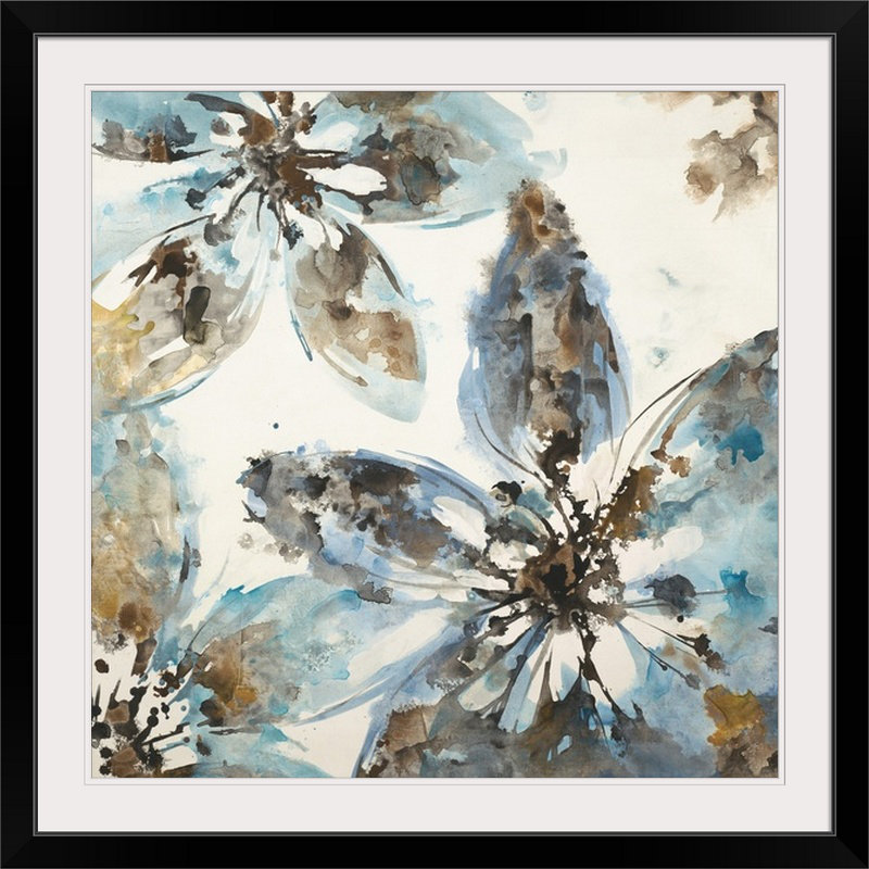 «Floris Flower Forms» par Liz Jardine, reproduction d'art, Cadre noir, H 24 po x l 24 po x P 1 po
