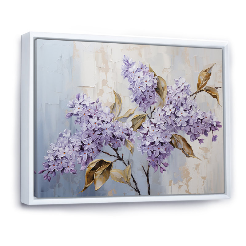 " Pastel Lilac Dreams III " Print, White Floater Framed, 30" H x 40" W