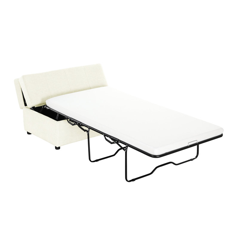 Lit convertible avec matelas, blanc pour un canapé-lit confortable