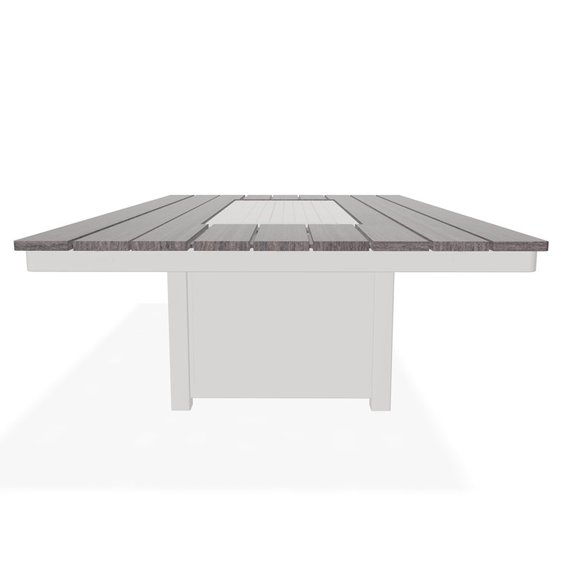 48" x 84" Rustic Fire Table with Propane Shelf, Snow/Boardwalk