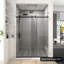 60 po X P 76 po H Porte de douche coulissante simple sans cadre au fini noir mat avec verre transparent-122790622