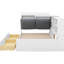 Lit plateforme simple avec rangement pour tête de lit, 2 tiroirs, tablettes en bois blanc