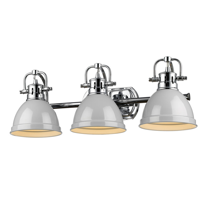 Éclairage pour salle de bain Drakeford, Chrome chrome, Gris, Trois lumières