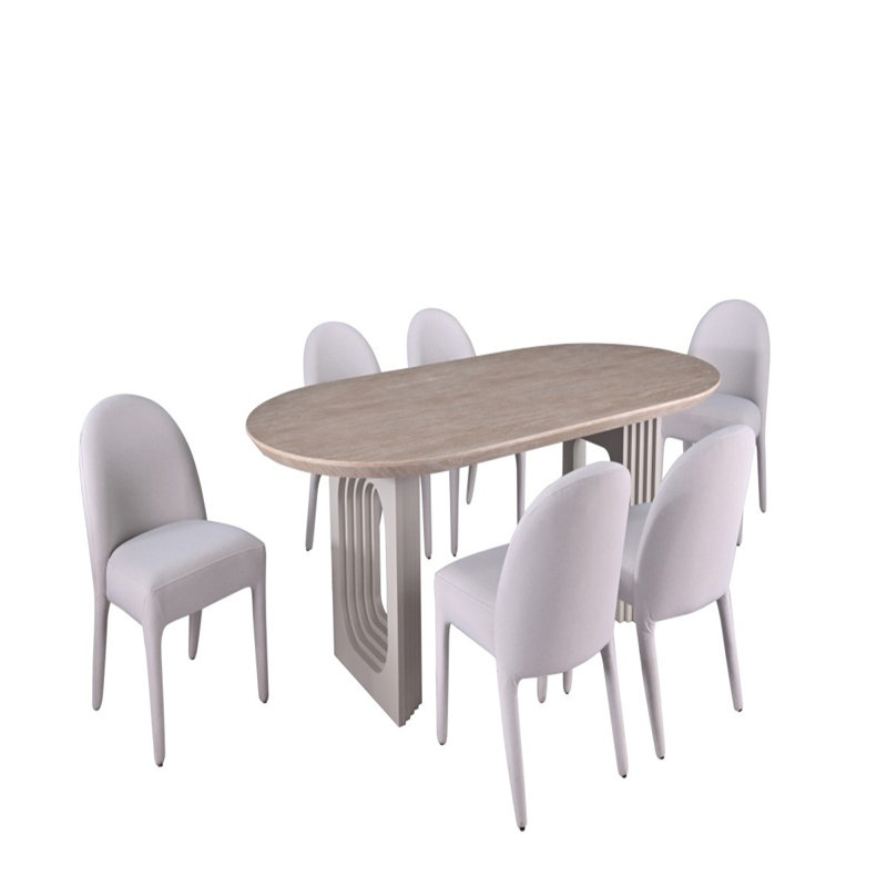 Ensemble de salle à manger Dafne, beige, 7