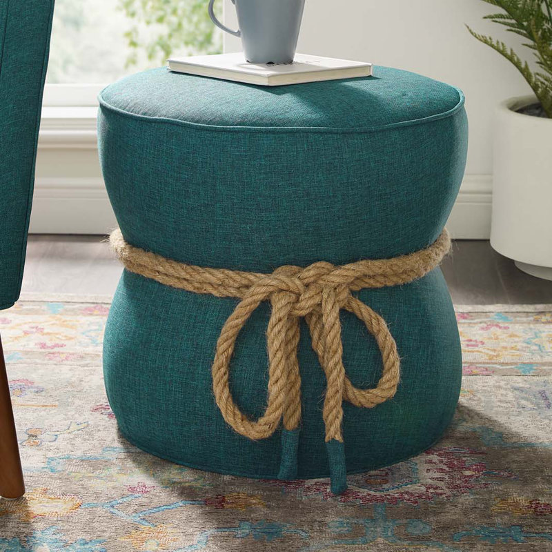 Repose-pieds Beat Nautical Rope, Tissage bleu sarcelle