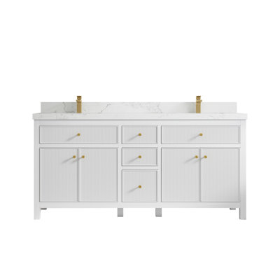 Ensemble de meuble-lavabo double l 72 "