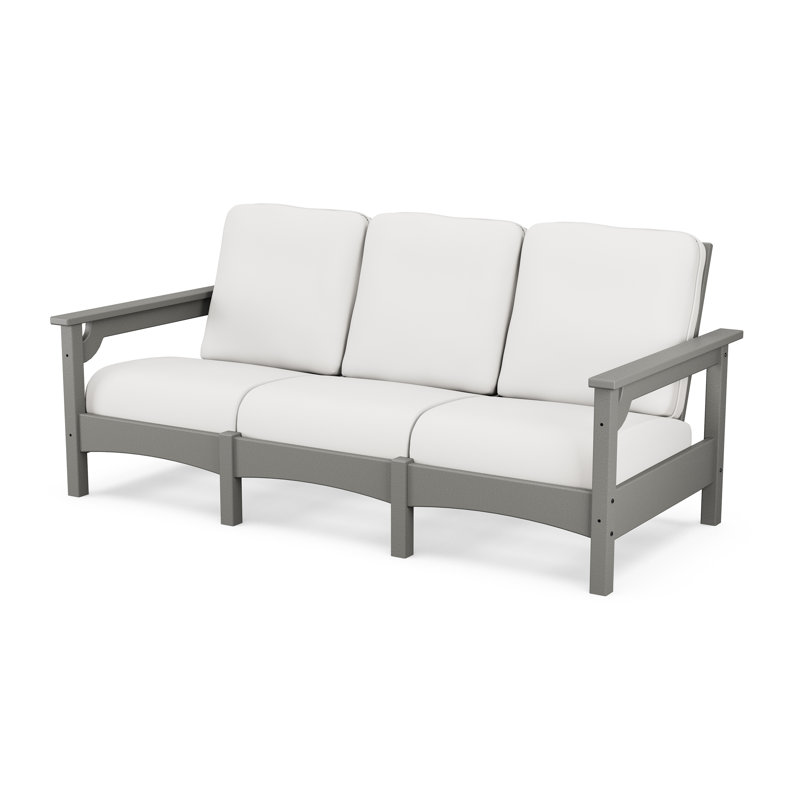 Club Sofa, Slate Gray Frame/Natural Linen Cushion