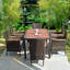 Ensemble de 7 chaises de jardin en rotin de patio avec coussins