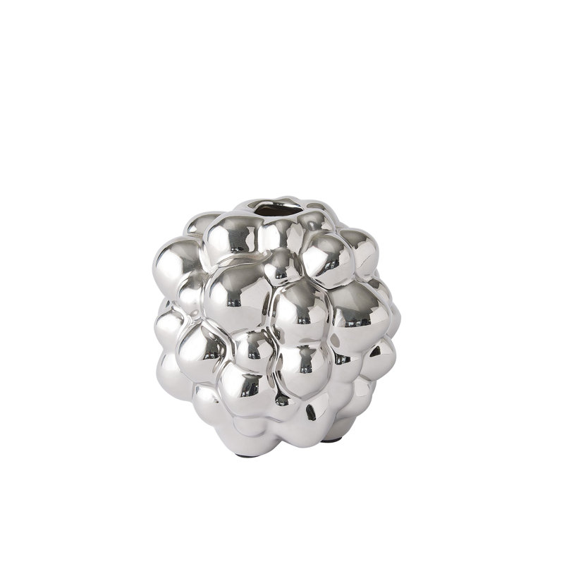Vase à bulles, H 5,25 po x l 5,25 po x P 5,25 po, Argent brillant