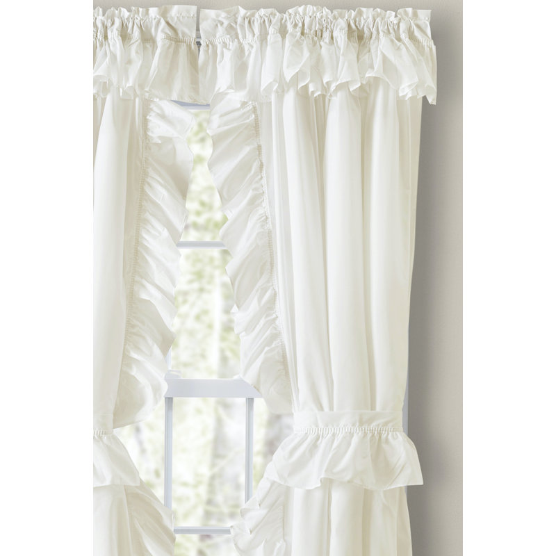 Aashriya Cotton Blend Sheer Curtain Pair, Natural, 42" W x 45" L