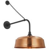 Thomas O'Brien, "Academy 20" Anchored Rex Barn Light in Matte Black with 16" White Rockhouse Shade