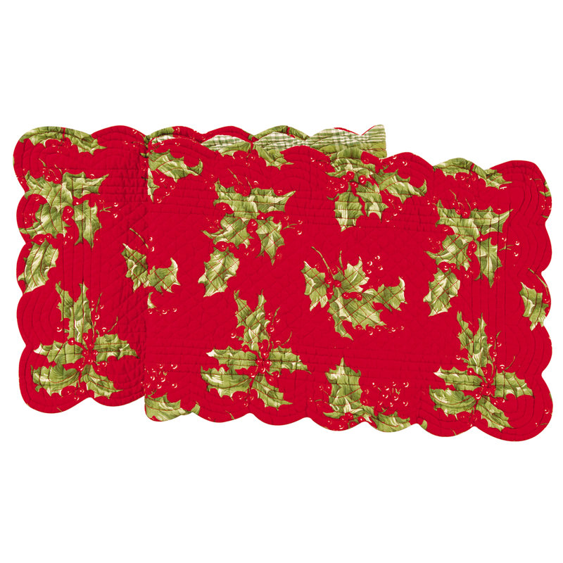 Betty Holly Red Bouquet Cotton Table Runner Small