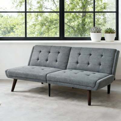63" Brown Convertible Futon Sofa Bed - Modern Loveseat Sleeper Couch With 5-position Adjustable Backrest, Space-saving Seating For Small Spaces, Guest Rooms And Living Rooms