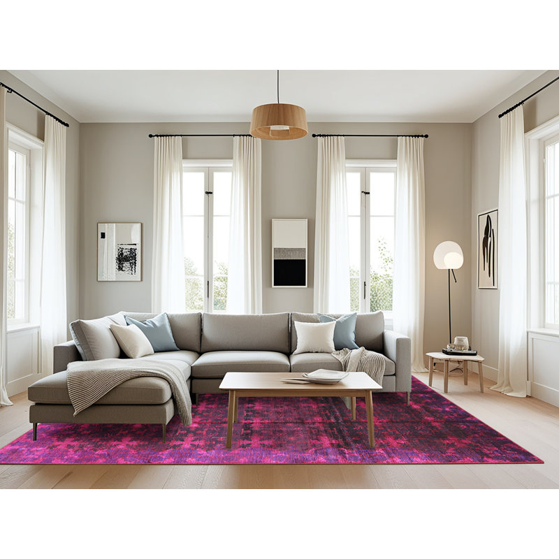 Tapis oriental noir / mauve, Rectangle 8 pi x 10 pi