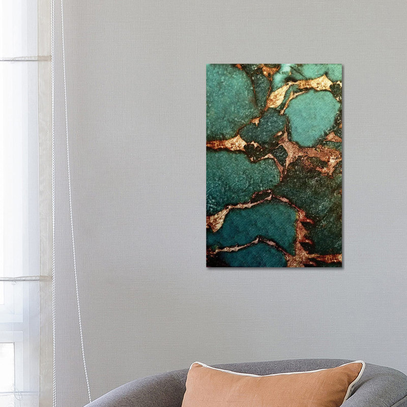 Gemstone And Gold - Emerald by Monika Strigel - Painting on Canvas, 66.04 cm H x 45.72 cm W x 1.91 cm D, No Frame