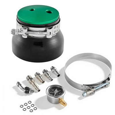 Turbo Boost Leak Tester, 4" & 3" 6061 Aluminum End Cap, 0-30 Psi Adapter Gauge Range, Intake Charge Pipe Pressure Leak Checker With 4 Pairs Of Air Fittings, For Turbo Cars, Suvs & Diesel Trucks