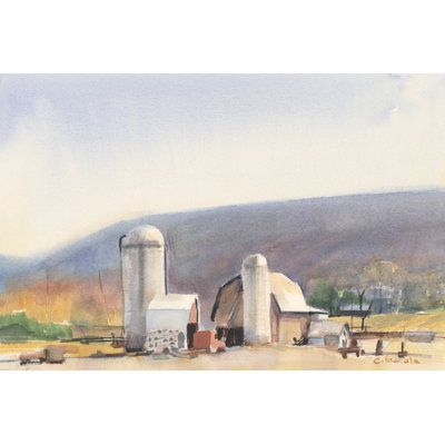 Farm In Ithaca NY by Stephen Calcasola - Wrapped Canvas Painting