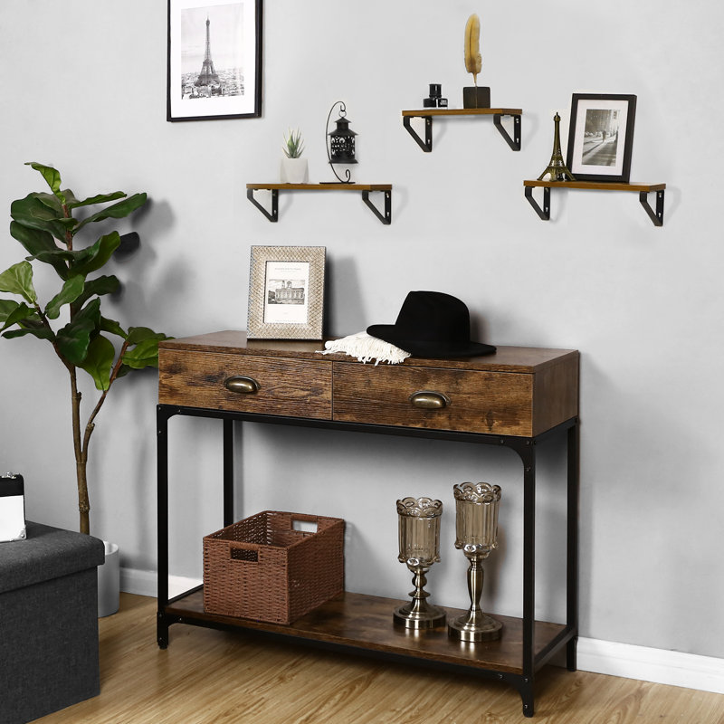 Seaford 3 Piece Bracket Shelf, Brown
