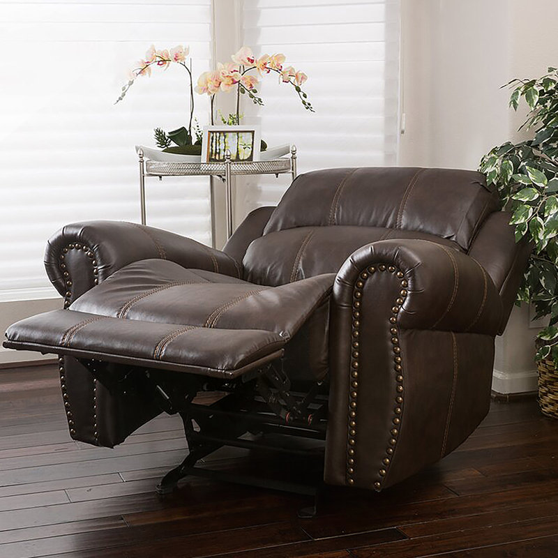 Fauteuil inclinable oscillant standard en similicuir de 43,25 po de largeur