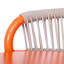 Tabourets de bar d'extérieur à structure en aluminium à hauteur d'assise de 29 po avec dossier en forme de feston tissé à la corde, ensemble de 2, orange