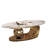 51" Luxurious Oval Coffee Table with Gold Base and Sintered Stone Top