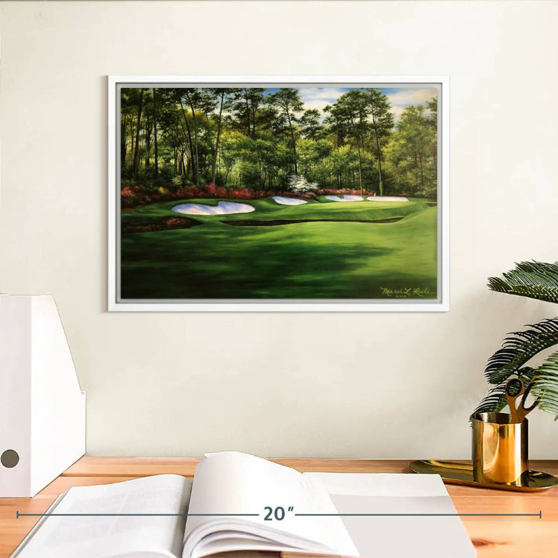 Augusta National 13th Hole I, Cadre flottant blanc, 13 po x 9 po