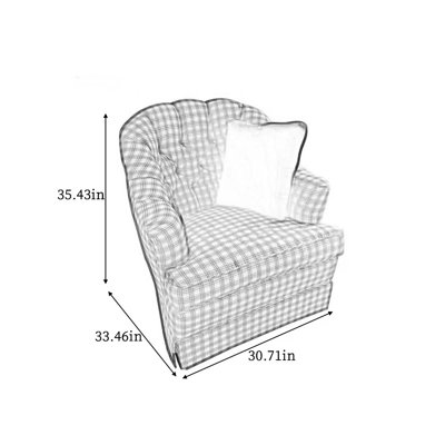 Retro Red Plaid Casual Armchair
