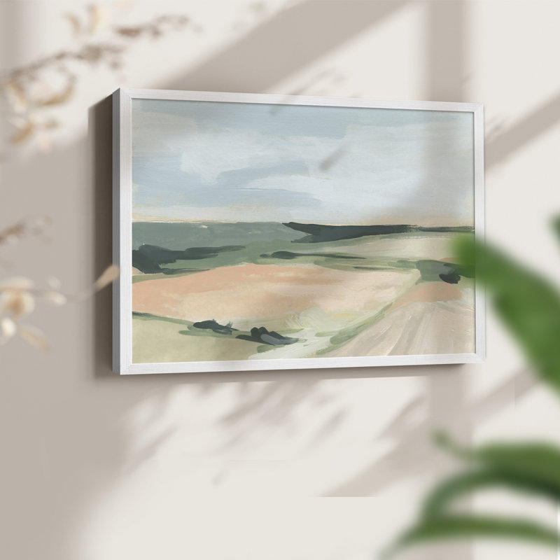 «Pastel Plains I», reproduction encadrée, H 11 po x l 14 po, Blanc