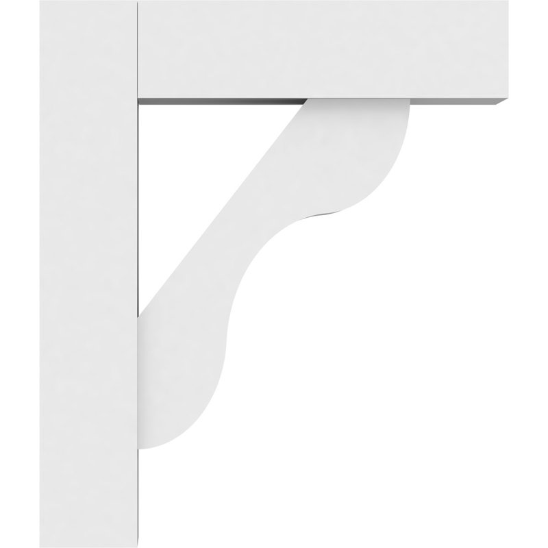 Support standard en PVC de qualité architecturale avec extrémités en bloc Carmel, H 14 po x l 3 po x P 12 po