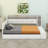 Daybed with Storage Footstool & Shelves, Upholstered Frame with Trundle, USB & LED Light-271107355