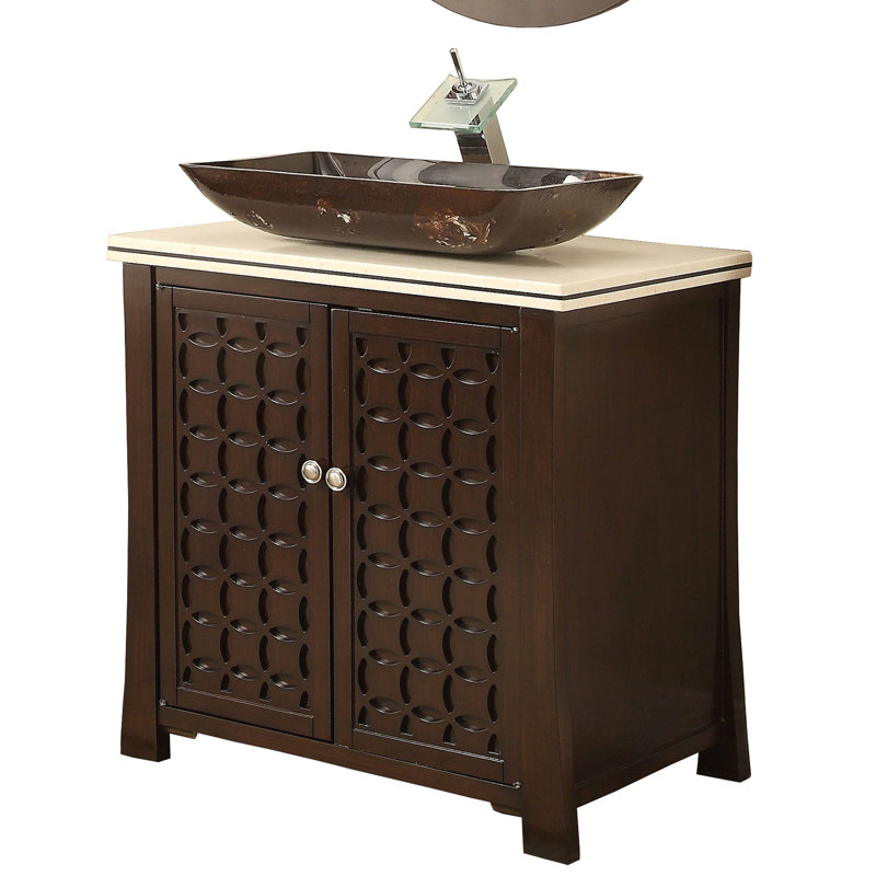Crisma 30'' Single Bathroom Vanity with Marble Top