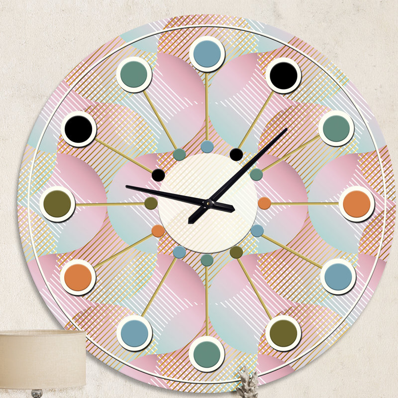 Horloge murale abstraite à motif abstrait rétro, Moyenne