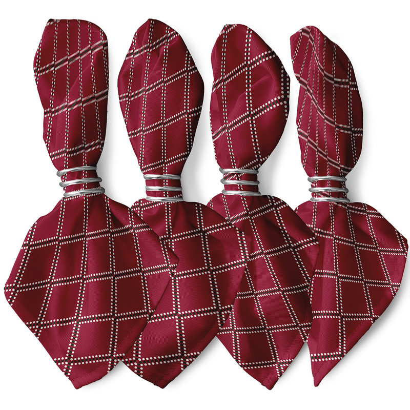 Ensemble de serviettes 4 pièces à motif de losanges Holiday Wishes, Rouge