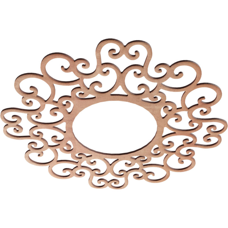 Médaillon de plafond en bois ajouré de 26 po x P 9 pi 7 po x P 3/8 po Reims, Cerisier, H 24 po x l 24 po x P 0,25 po