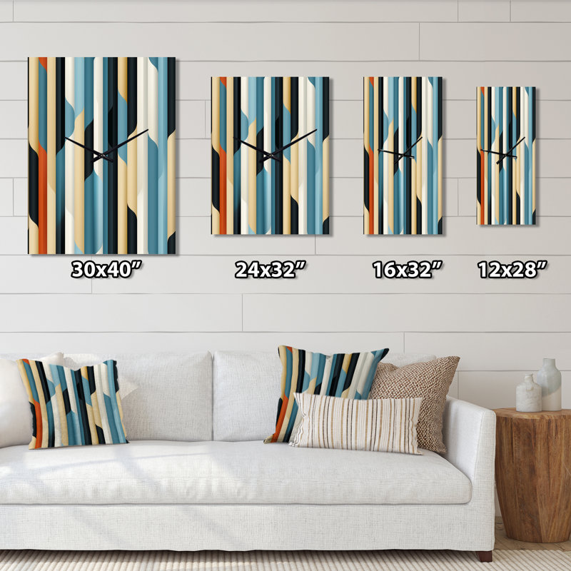 Horloge murale moderne surdimensionnée verte et chic avec motifs industriels I, H 32 po x l 24 po x P 1 po