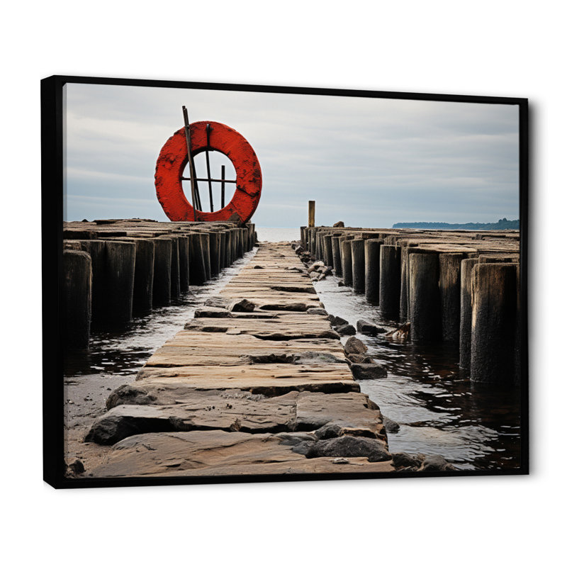 Quai monochrome I - impression, H 34 po x l 44 po x P 1,5 po, Cadre flottant noir