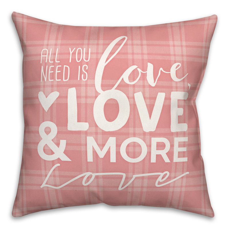  Housse et insert d'oreiller carré Love And More Love
