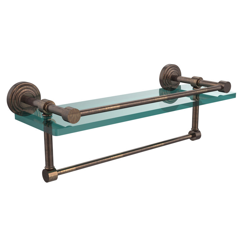 Beresford Bracket Shelf with Towel Bar, Venetian Bronze, 5" H x 22" W x 5" D