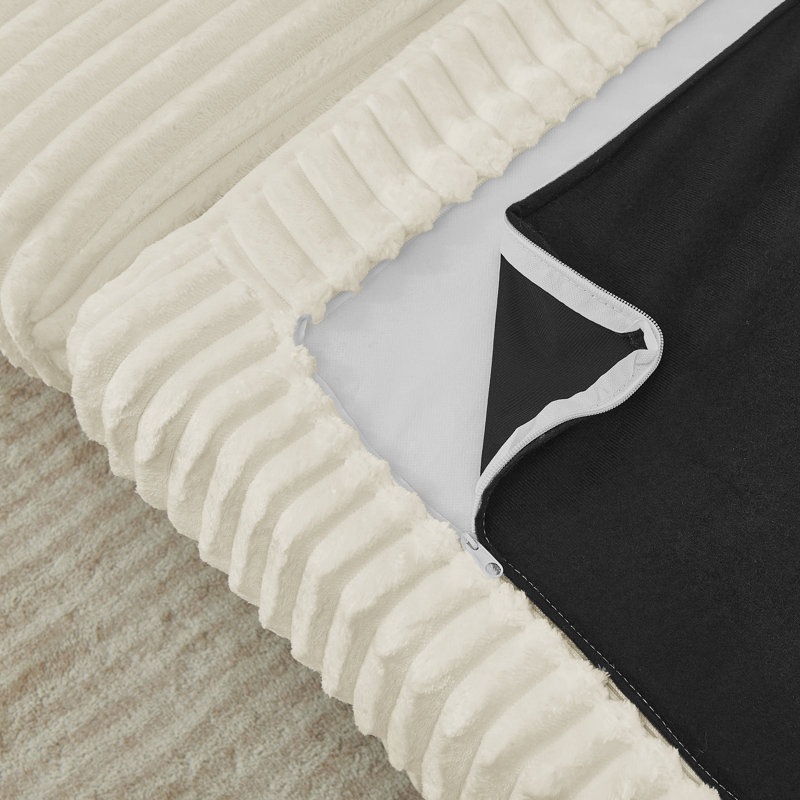 Canapé modulaire en L Corduroy avec repose-pieds détachable, accoudoirs latéraux doubles, poches de rangement intégrées et porte-gobelets, pieds de support en plastique robuste pour le salon - beige