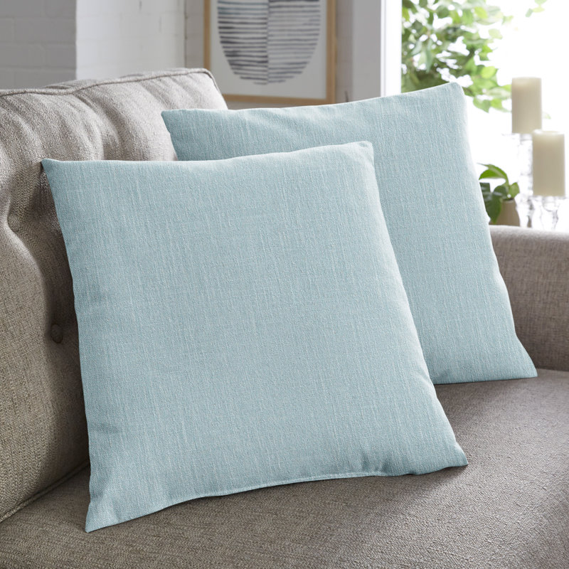 Outdoor Reversible Throw Pillow, Light Blue, 20"H x 20"W, Square